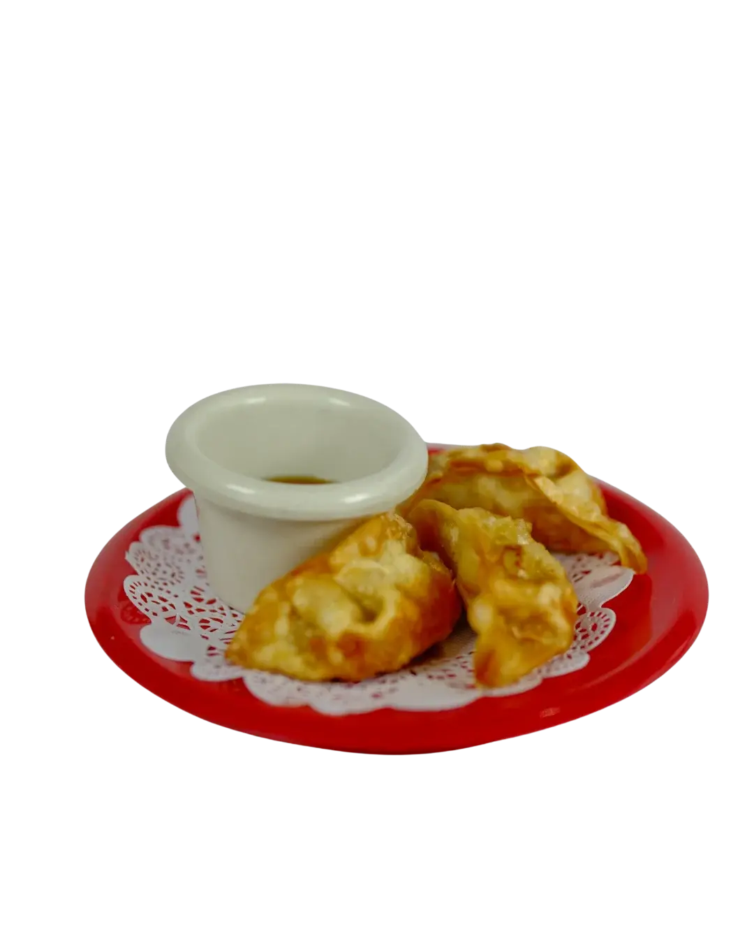 Sushi plate on conveyor belt