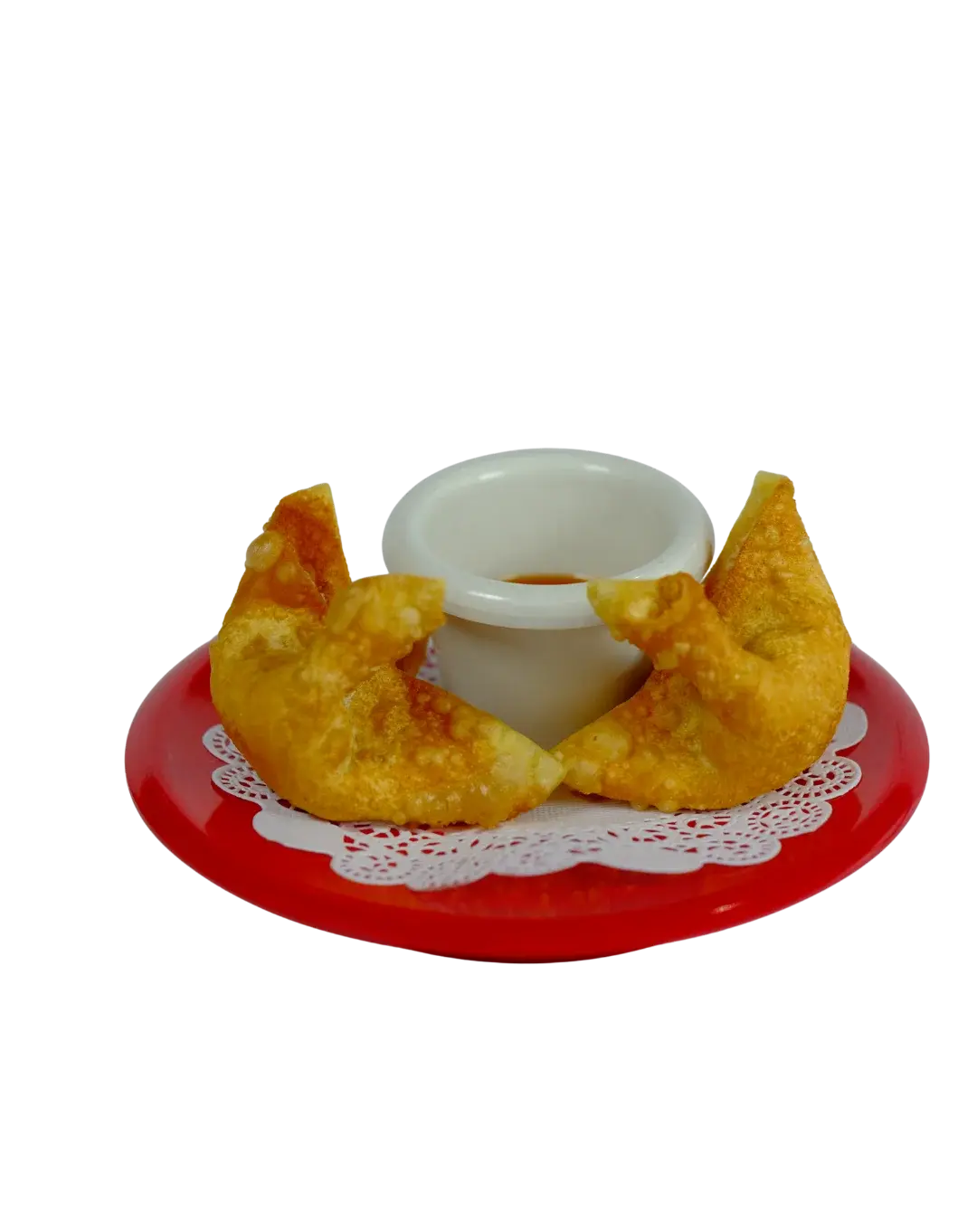 Sushi plate on conveyor belt