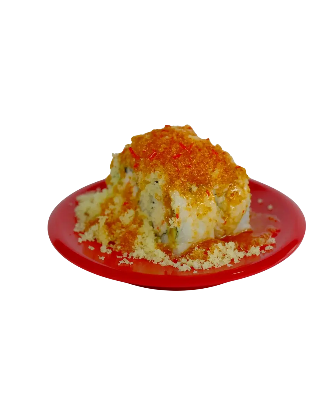 Sushi plate on conveyor belt