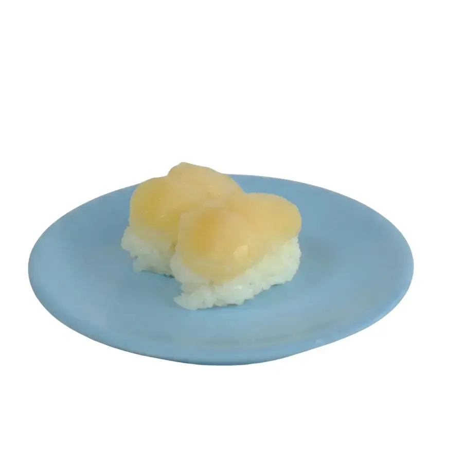 Sushi plate on conveyor belt