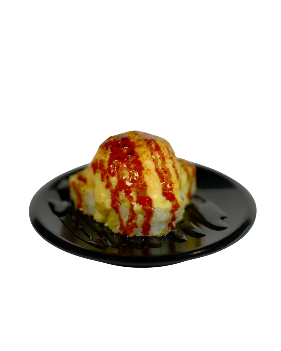 Sushi plate on conveyor belt